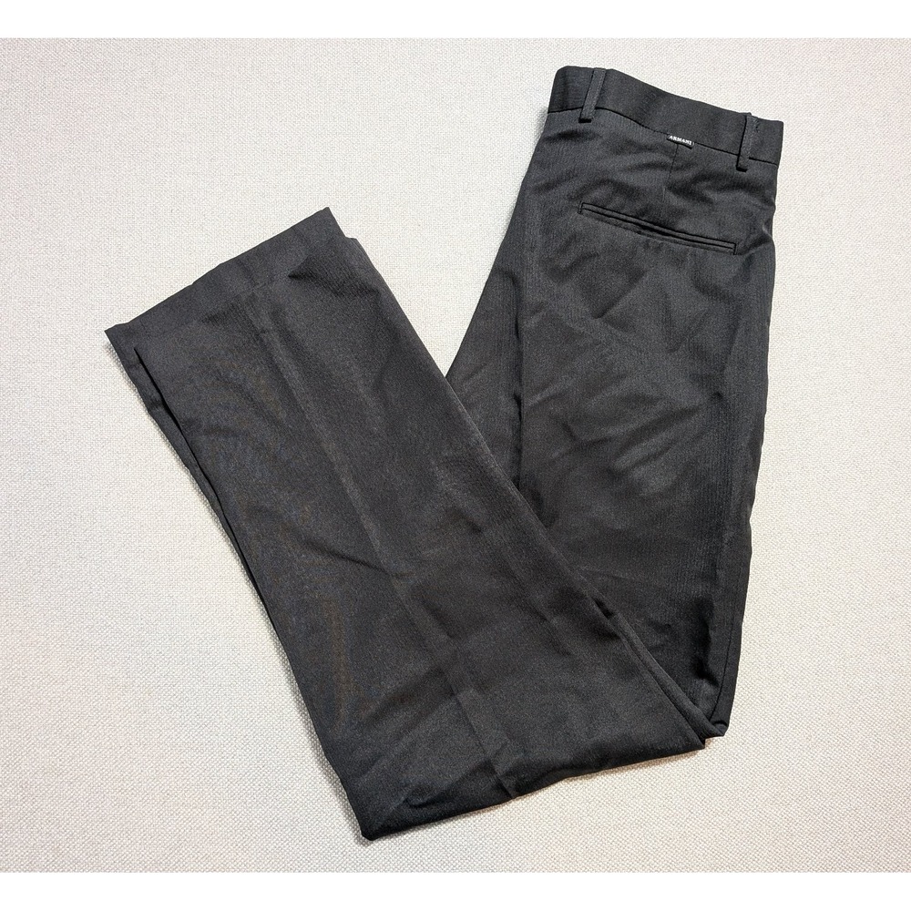 Giorgio Armani Mens Pants Black 32x31 Woven Belt Loops Pockets Textured Regular
